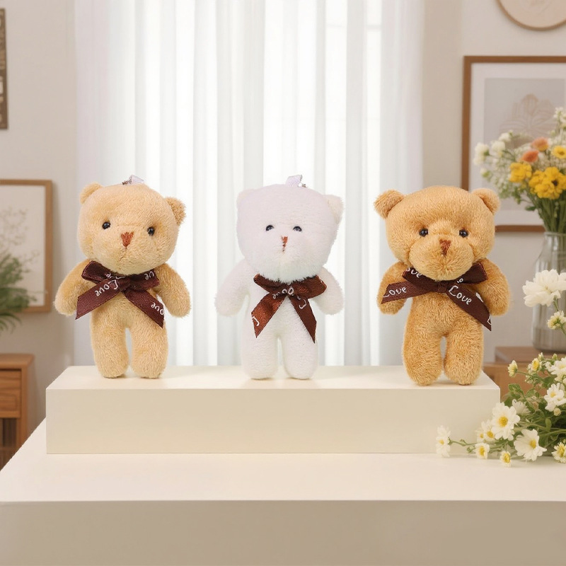Teddy conjoined bear doll bear pendant bag key chain pendant accessory gift doll plush pendant wholesale