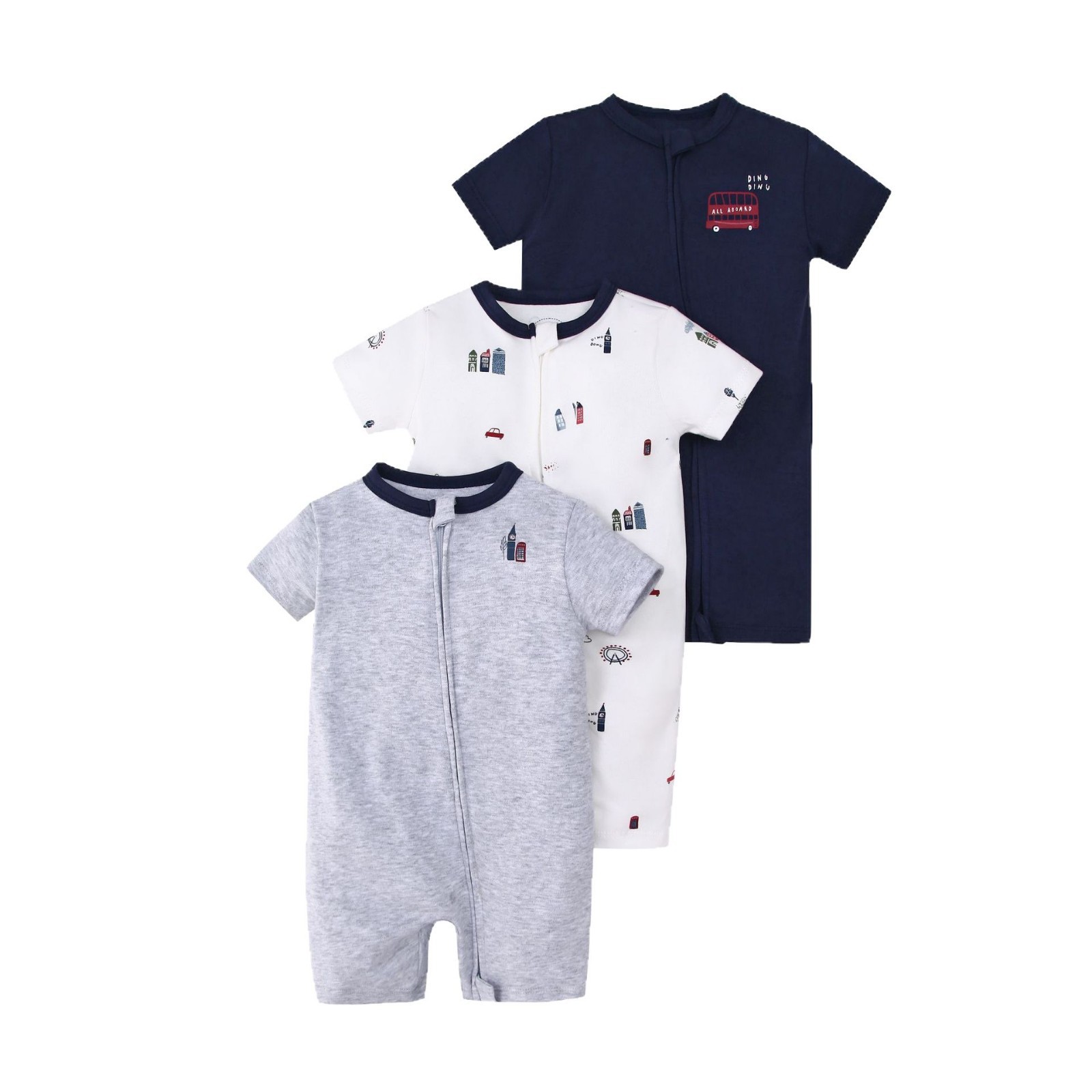 Foreign trade children's clothing summer baby jumpsuit short sleeve double zipper climbing clothing newborn baby gift box for cross-border