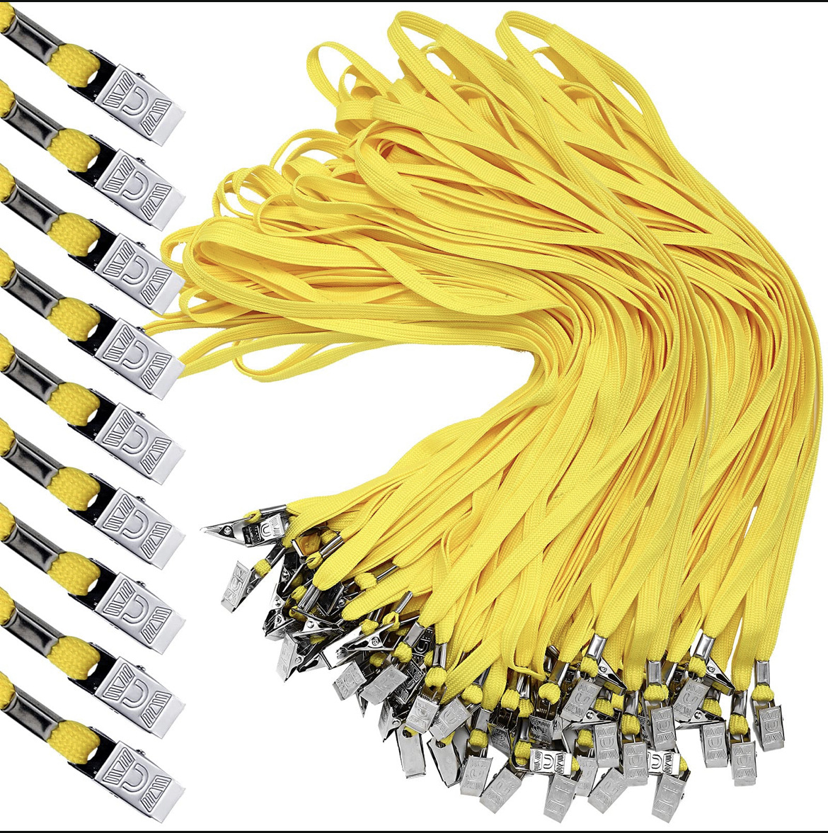 Factory direct hollow cotton certificate lanyard brand lanyard badge metal clip lanyard work badge rope