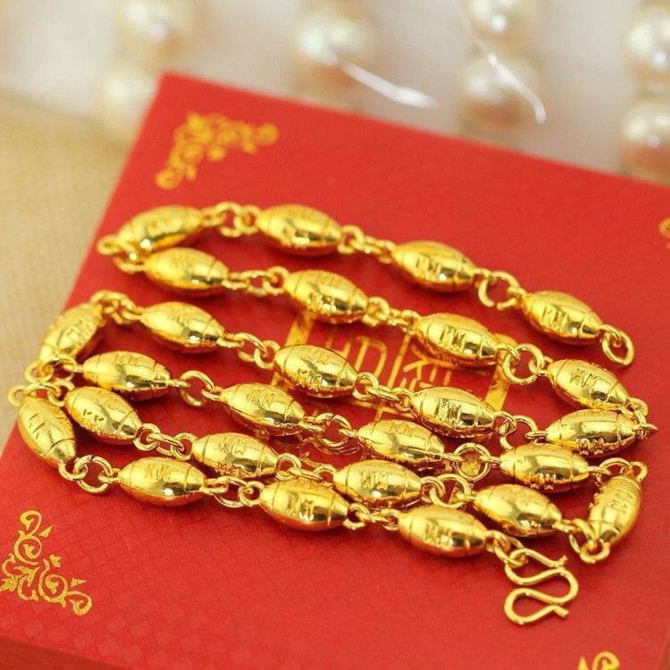 High Imitation Vietnamese Sand Gold Men's Transfer Necklace Gold Olive Necklace Jewelry Gift Jewelry