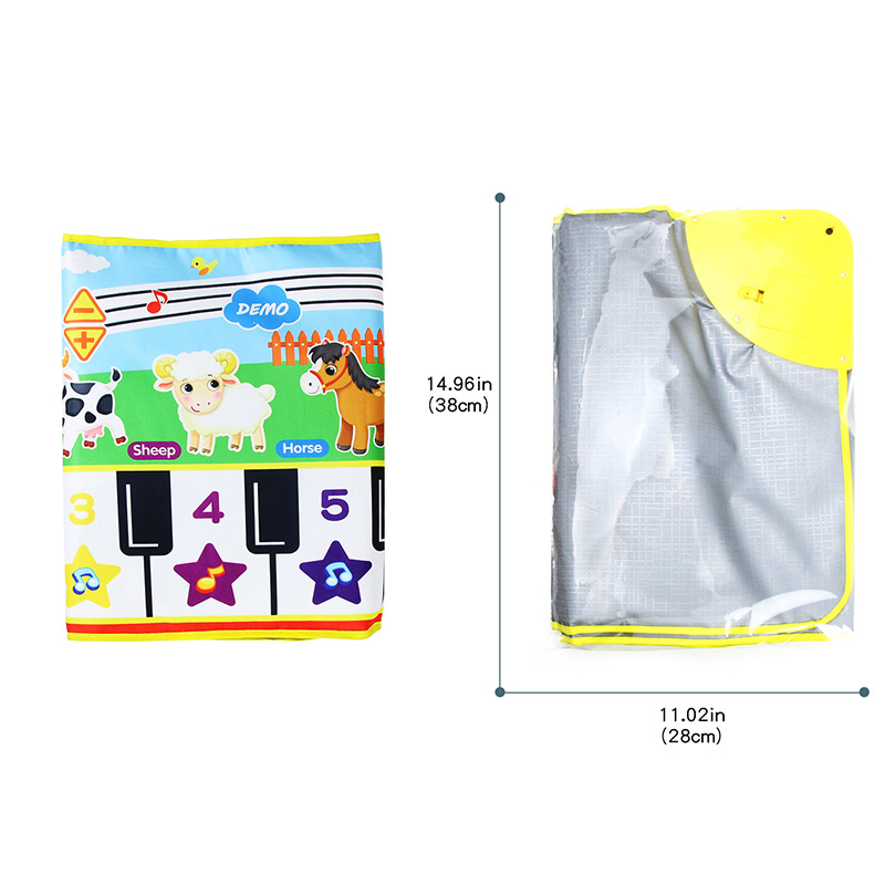 Cross-Border Kidsren's Piano Animal Musical Instrument Music Blanket 110*36cm Kidsren's Multi-Functional Infant Early Education Crawling Blanket