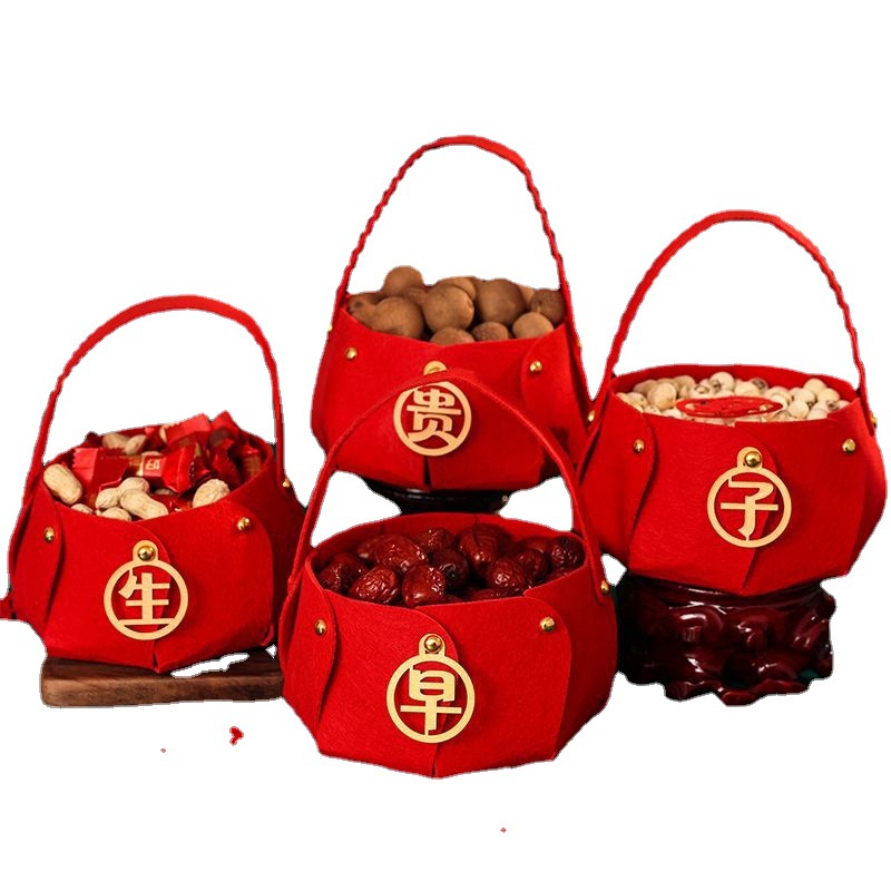 Wedding Supplies Daquan Early Birth Your Son Basket Mold Press Bed Doll Ornaments Dried Fruit Box Engagement Banquet Wedding Ornaments