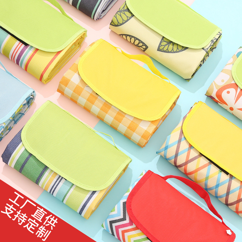 Folding Oxford Cloth Picnic Mat Moisture-Proof Thickened Custom Waterproof Plaid Outdoor Picnic Mat Moisture-Proof Mat Camping Mat