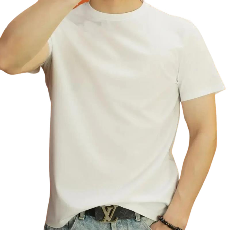 3447 Original Summer New Solid Color Short-sleeved T-shirt Men's Fashionable Breathable T-shirt