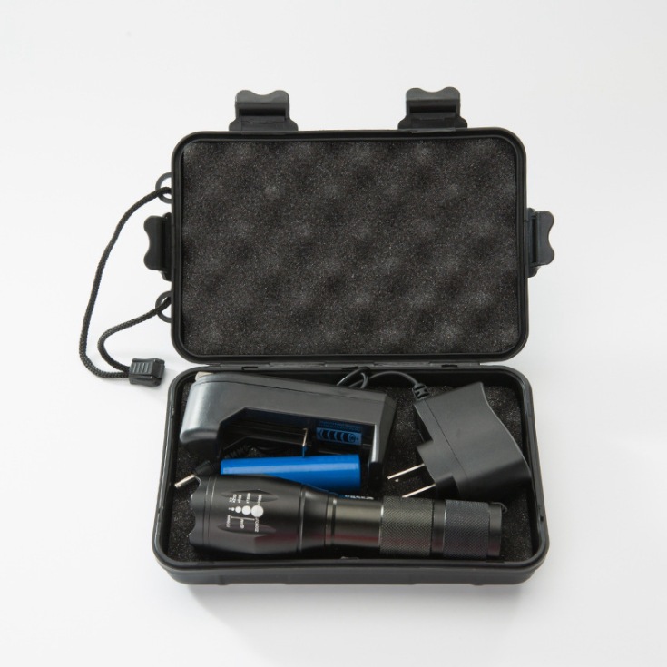 Factory direct supply of strong light flashlight box with lid plastic box flashlight universal packaging box flashlight special gift box