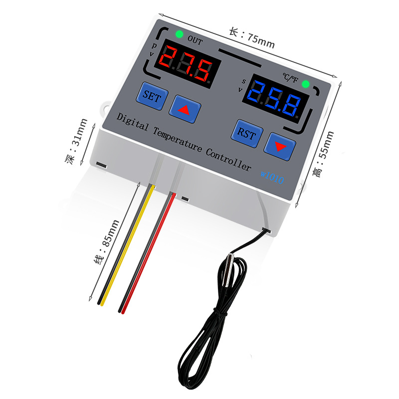 HW-W1010 intelligent digital display dual display temperature controller degrees Celsius Fahrenheit dual-purpose greenhouse fan controller