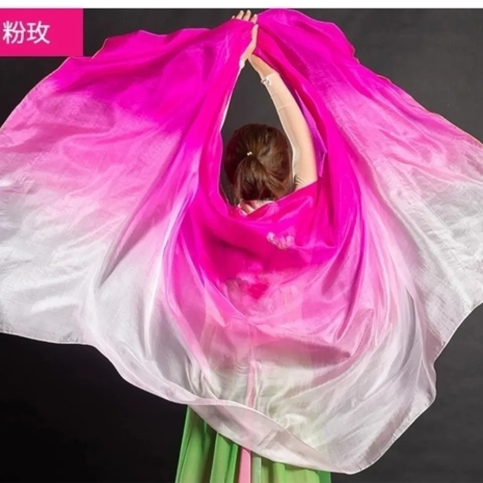 Belly Dance Gauze Scarf, Imitation Silk Dance Hand Scarf, Colorful Gradient Belly Dance Scarf, Children's Dance Gauze Scarf