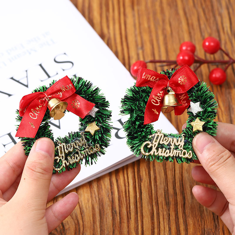 Christmas Decorations Mini Christmas Wreath Simulated Garland Desktop Shooting Props Background Christmas Tree Accessories