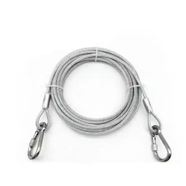 Поводок для собак, поводок для кошек, оцинкованная веревка с вращающимся карабином, уличная противозапутывающая безопасная веревка для крупных собак