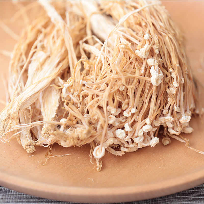 Dried Enoki Mushrooms 500g Free Shipping Qingyuan Farm Natural Sulfur-Free Uncut Uncut Uncut Platinum Enoki Mushrooms