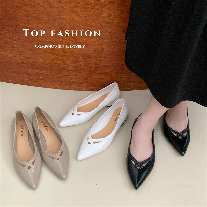 New Style Pointed Toe Crystal Sandals, Fashionable Solid Color Toe-Cap Sandals, Wedge Heels, Women's Casual Outer Wear Crystal Shoes