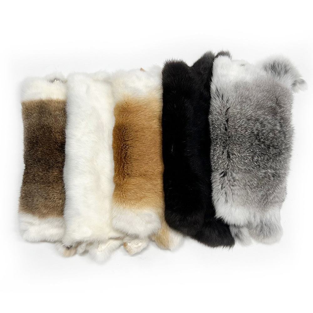 Factory direct supply of real rabbit fur clothing liner cuff knee pad waist pad big rabbit fur rabbit fur