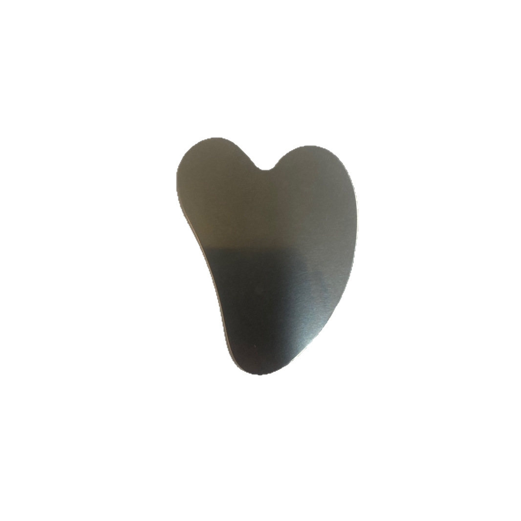 Ultra-Thin Blackhead Scraper Stainless Steel Large Heart-Shaped Scraper Hand and Face Scraper Metal Massage Beauty Tool