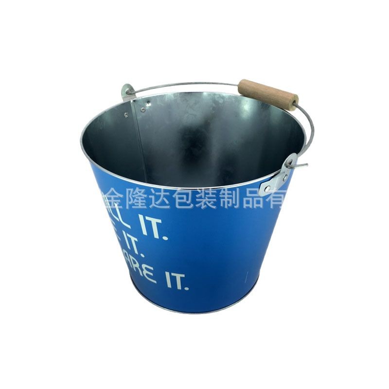 Galvanized Iron Ice Bucket Portable Tin Bucket Bar Beer Bucket 5-Liter Tin Ice Bucket Metal Bucket Portable Iron Bucket