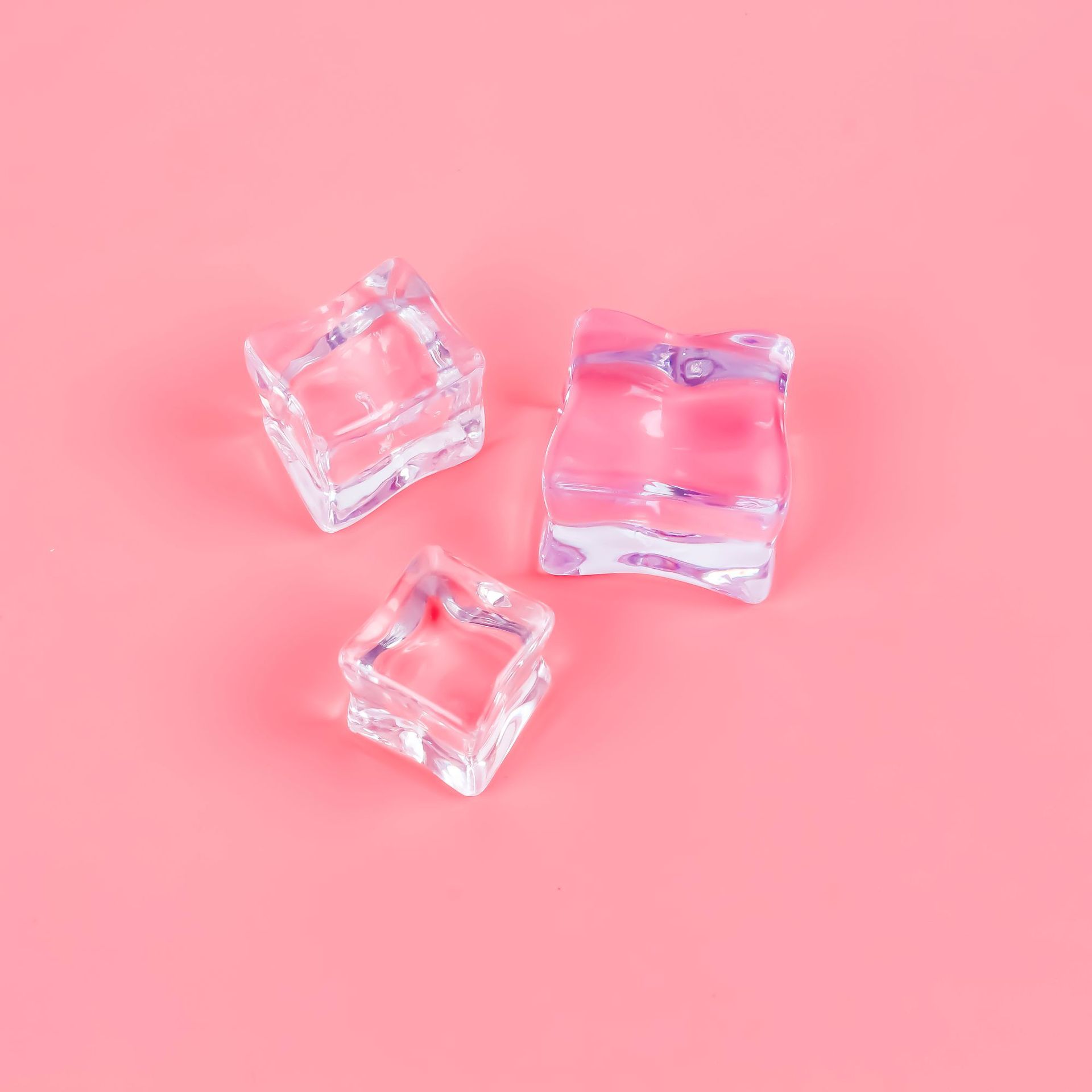 Fake ice cube acrylic Simulation Ice Cube transparent square plastic ice particles crystal stone bar shooting props factory