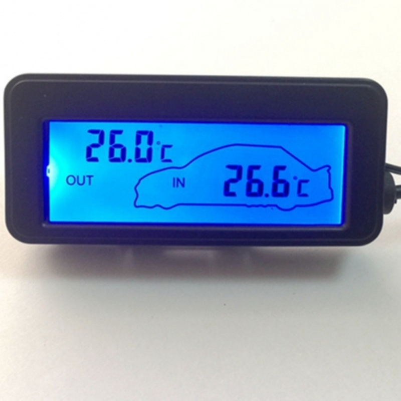 Мини-двойной термометр для автомобиля с ЖК-дисплеем