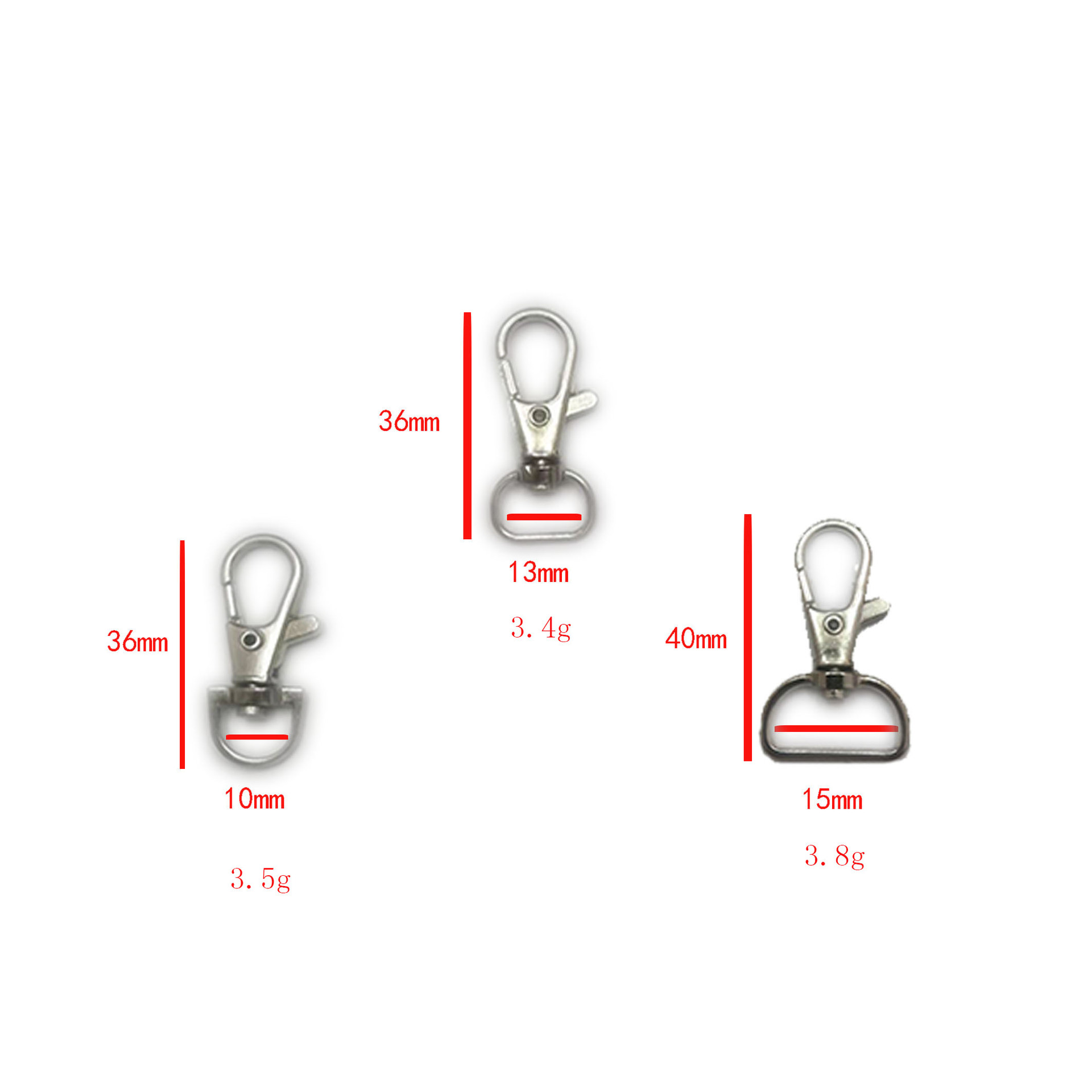 Factory Direct Sales Bag Fish Mouth Buckle Lobster Buckle Accessories Mobile Phone Rope Buckle Key Chain Work Permit Shoulder Bag Webbing Dog Buckle