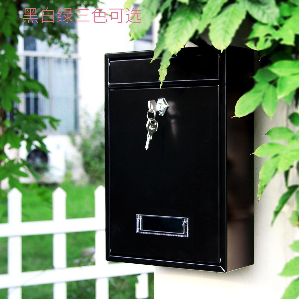 Tinplate mailbox outdoor rainproof mailbox wall with lock mailbox large pastoral creative letter and newspaper box wholesale