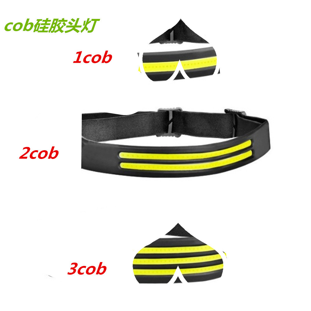 Кросс-бордерный новый силиконовый сенсорный налобный фонарь с USB зарядкой, красный, белый, желтый, для бега на улице, водонепроницаемый