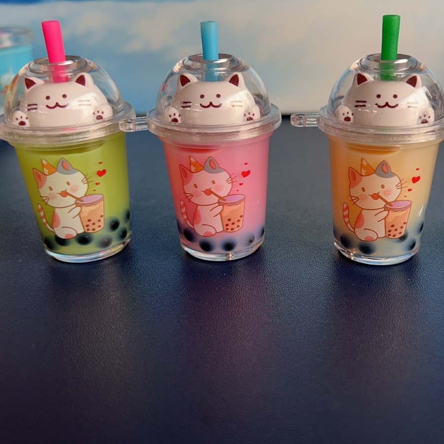 Milk tea cup pendant wholesale, cat milk tea cup pendant wholesale