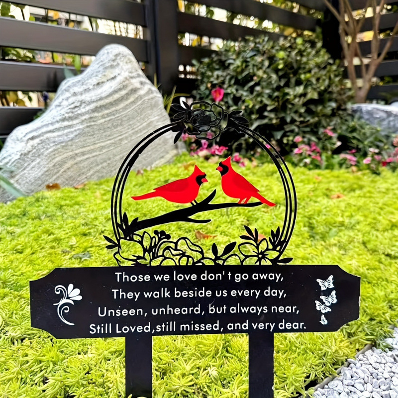 2026 New Cross-Border Dropshipping 1 Piece Red Bishop Bird Memorial Garden Sign Cardinal Graveyard