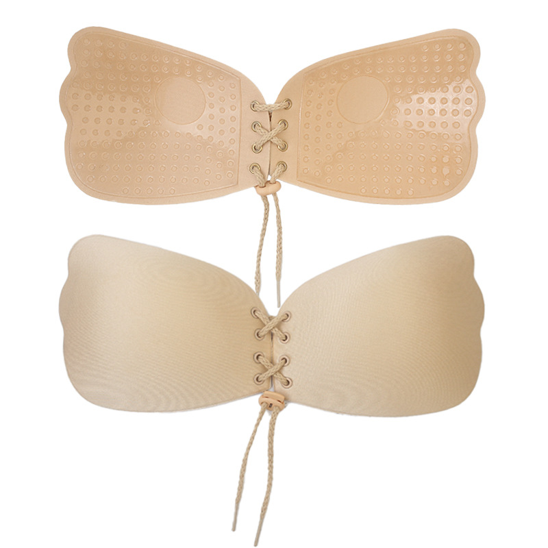 Factory wholesale Lala goddess chest stickers silicone drawstring invisible bra wedding wings strap underwear