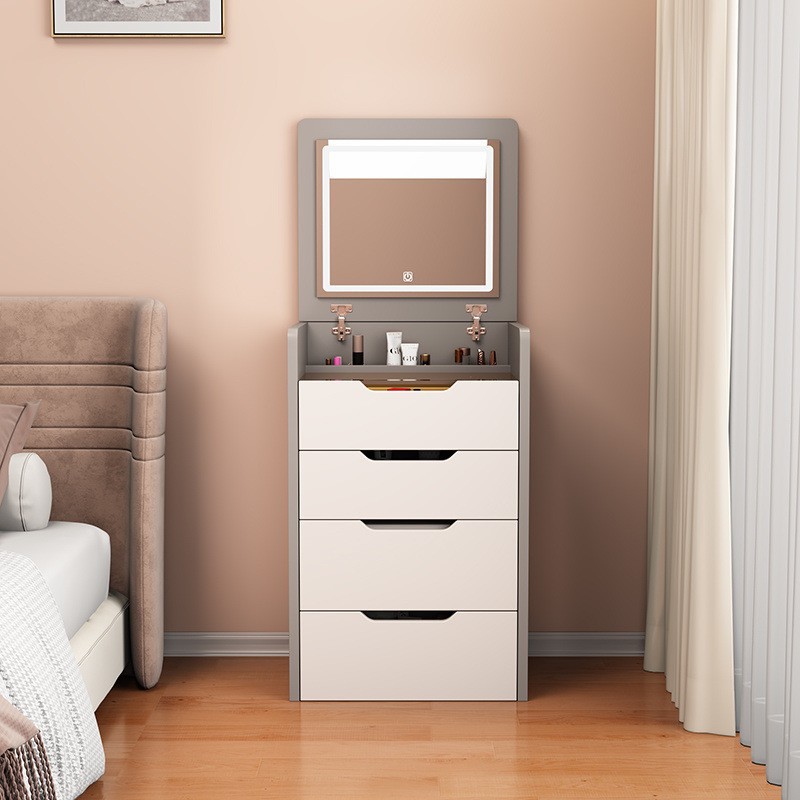 Dressing Table Cream Style Modern Simple Multi-Functional Flip-Top Cream Ultra-Small Apartment Storage Cabinet Makeup Table Integrated