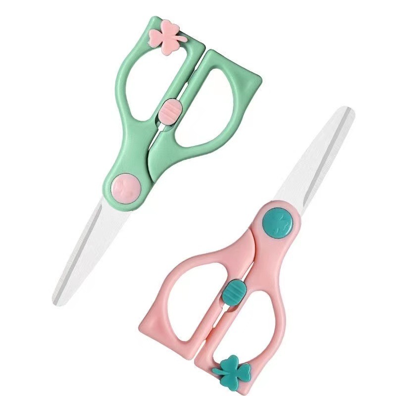 Baby Food Scissors Children's Food Scissors with Box Multifunctional Stainless Steel Household Kitchen Scissors Ceramic Scissors