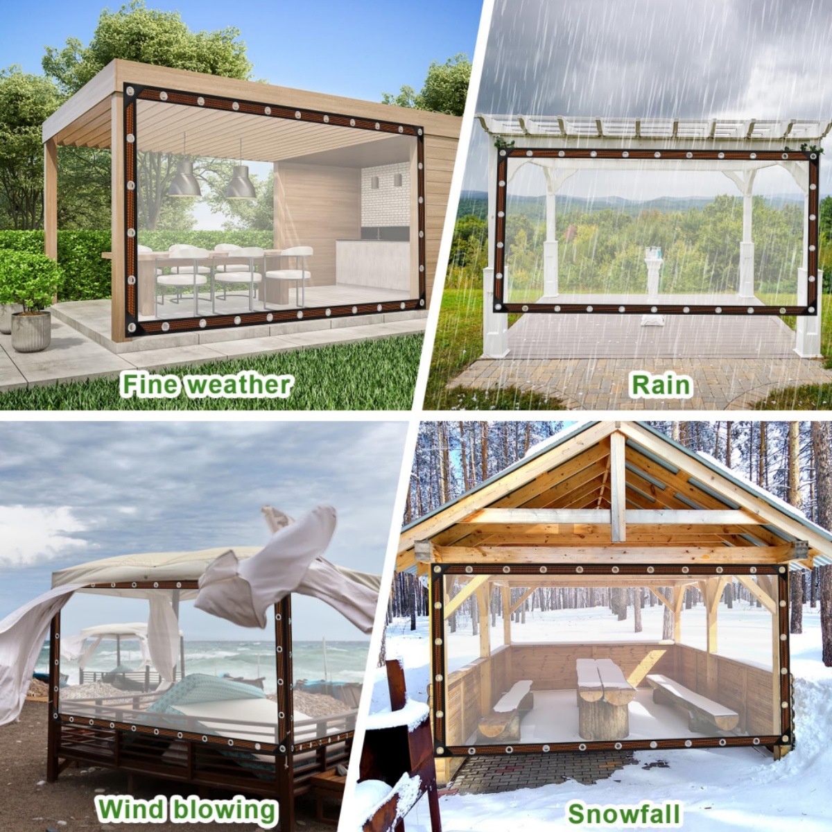 Transparent Rainproof Cloth Waterproof Cloth Plastic Cloth Tarpaulin Balcony Window Fleshy Rain Film Insulation Thickened Greenhouse Film