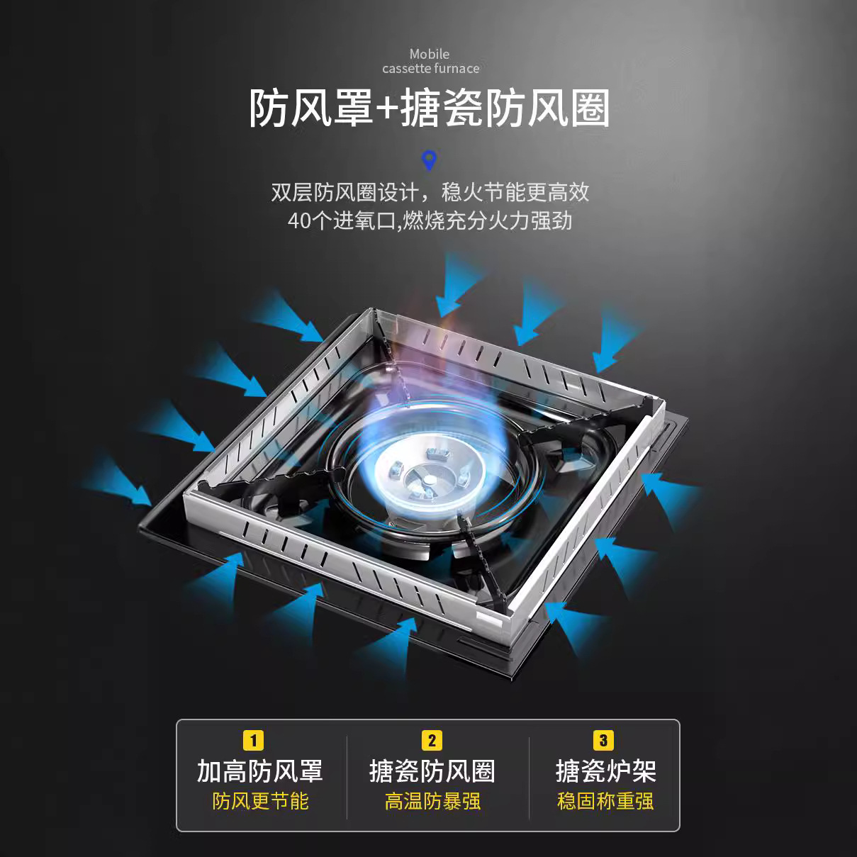 Outdoor Folding Detaching Card Oven Curling Windproof Ring Portable Picnic Camping Outdoor Equipment Stove Windproof