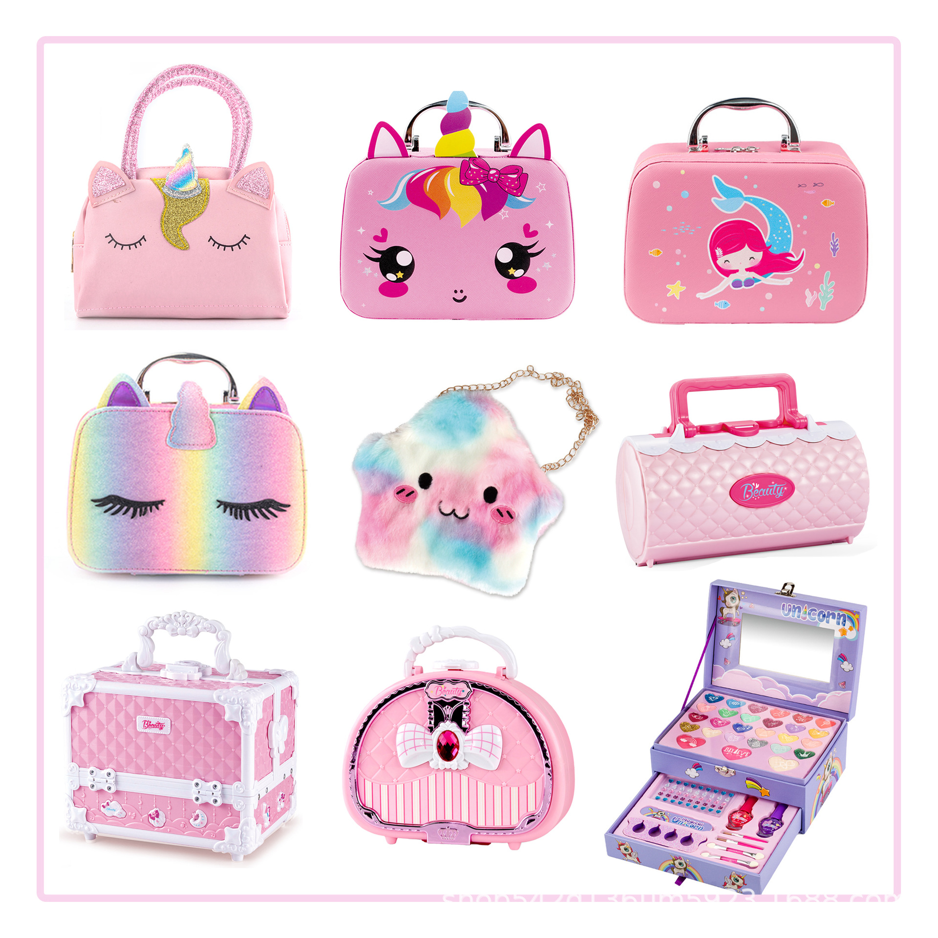 Популярный набор игрушек для макияжа девочек моющаяся помада и тени для век в портативной косметичке