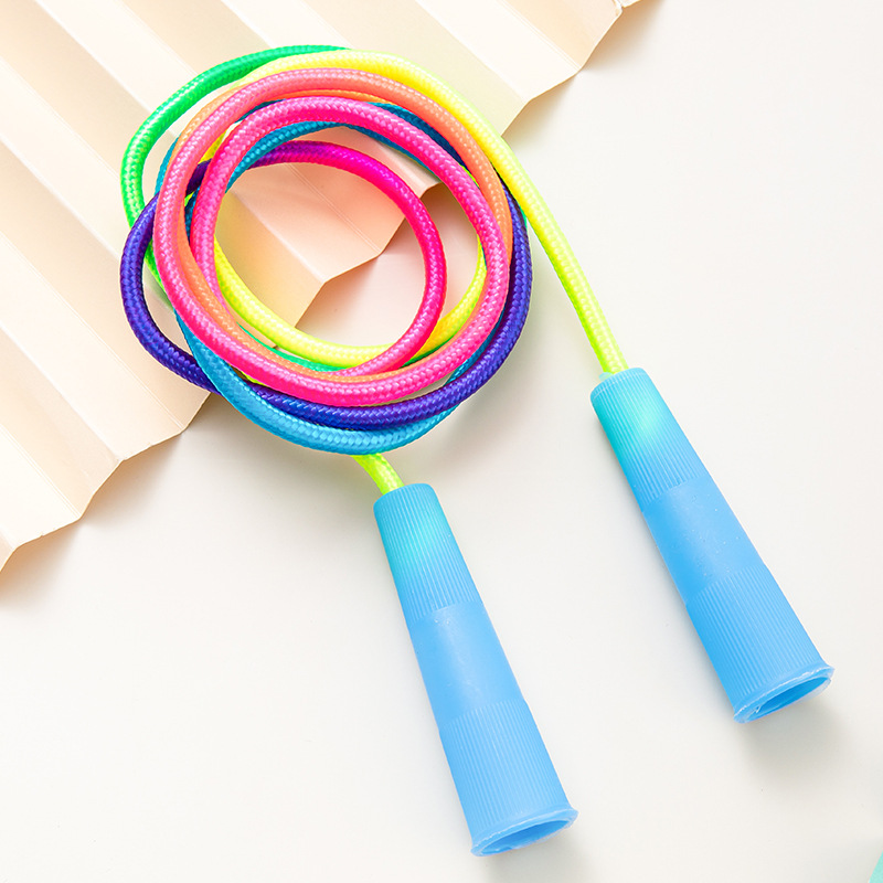 Factory Direct Sales Plastic Handle Skipping Rope Sports Fitness Equipment Orange Children's Rope Bearing Adult Skipping Rope