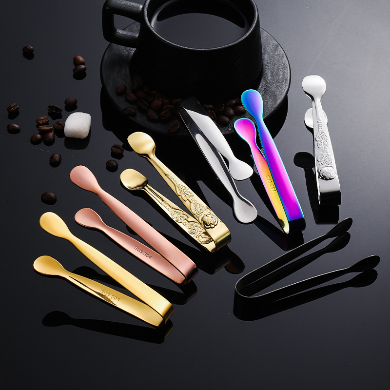 304 Stainless Steel Ice Clips, High-Looking Household Small Clips, Sugar Cube Clips, Internet Celebrity Snack Clips, Bar Ice Cube Clips Wholesale