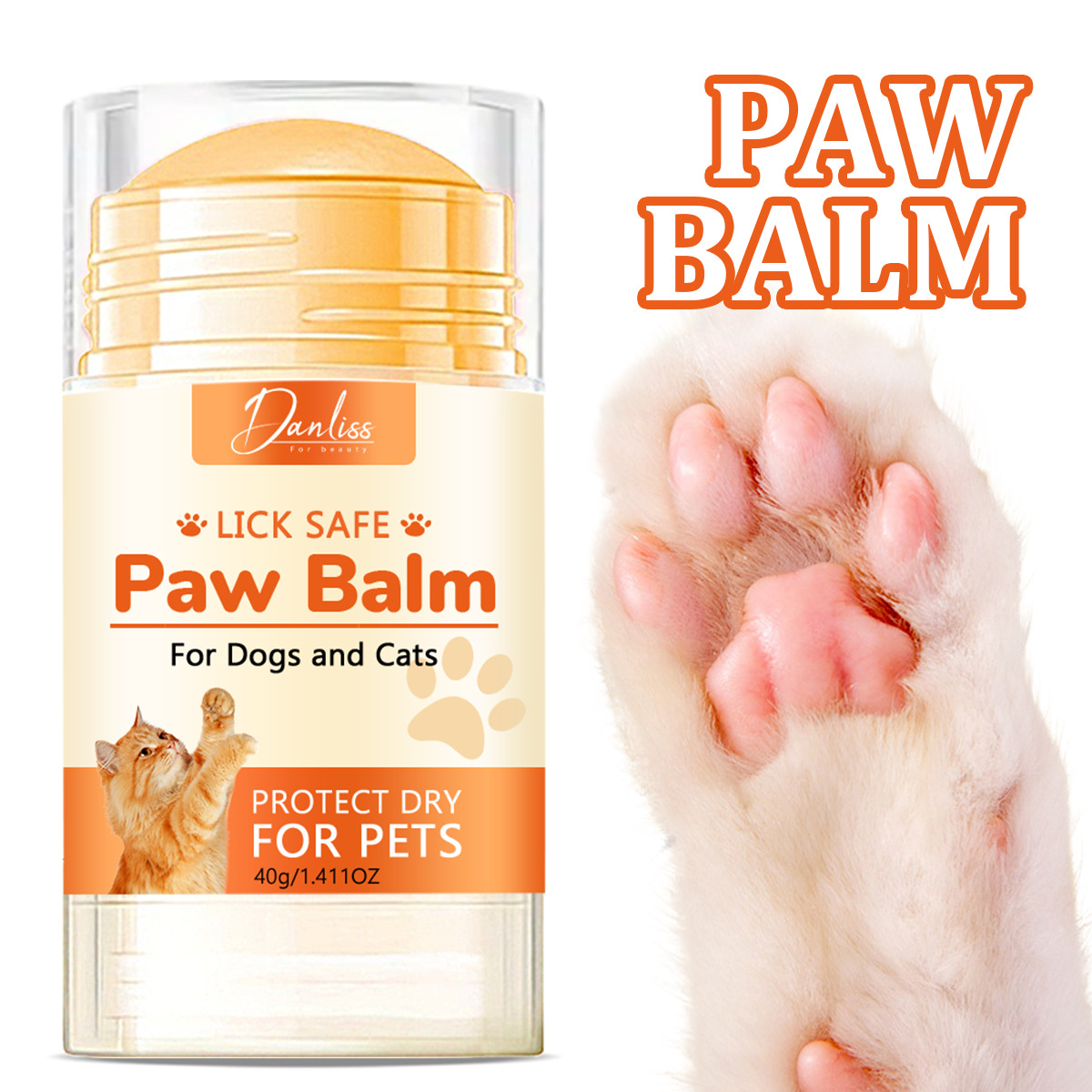 Крем двойной защиты для кошек и собак с авокадо и белым воском для ухода за лапами, предотвращает сухость и увлажняет
