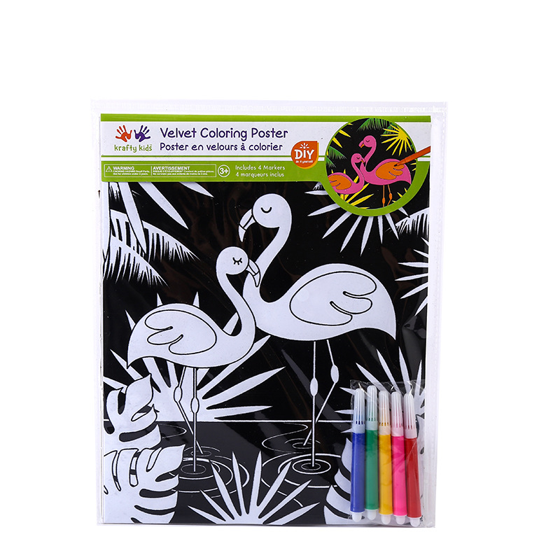 Foreign trade flocking color painting book color painting book gouache paint graffiti paper children's kindergarten Enlightenment water Painting Book