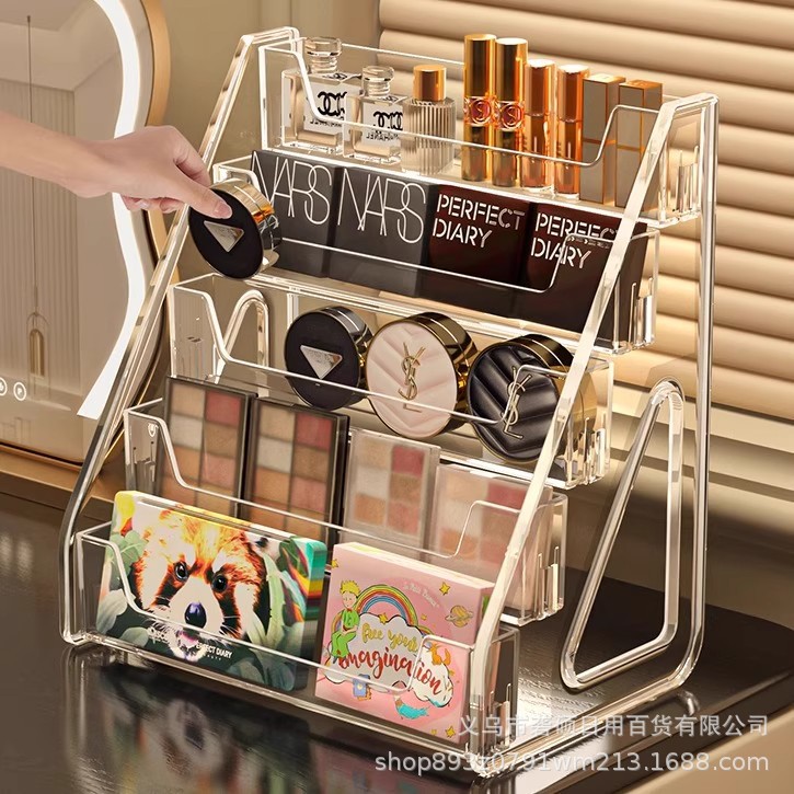 Прозрачная акриловая ступенчатая полка для хранения детских книг Многоуровневая многофункциональная настольная полка для косметики Cd бар хранения