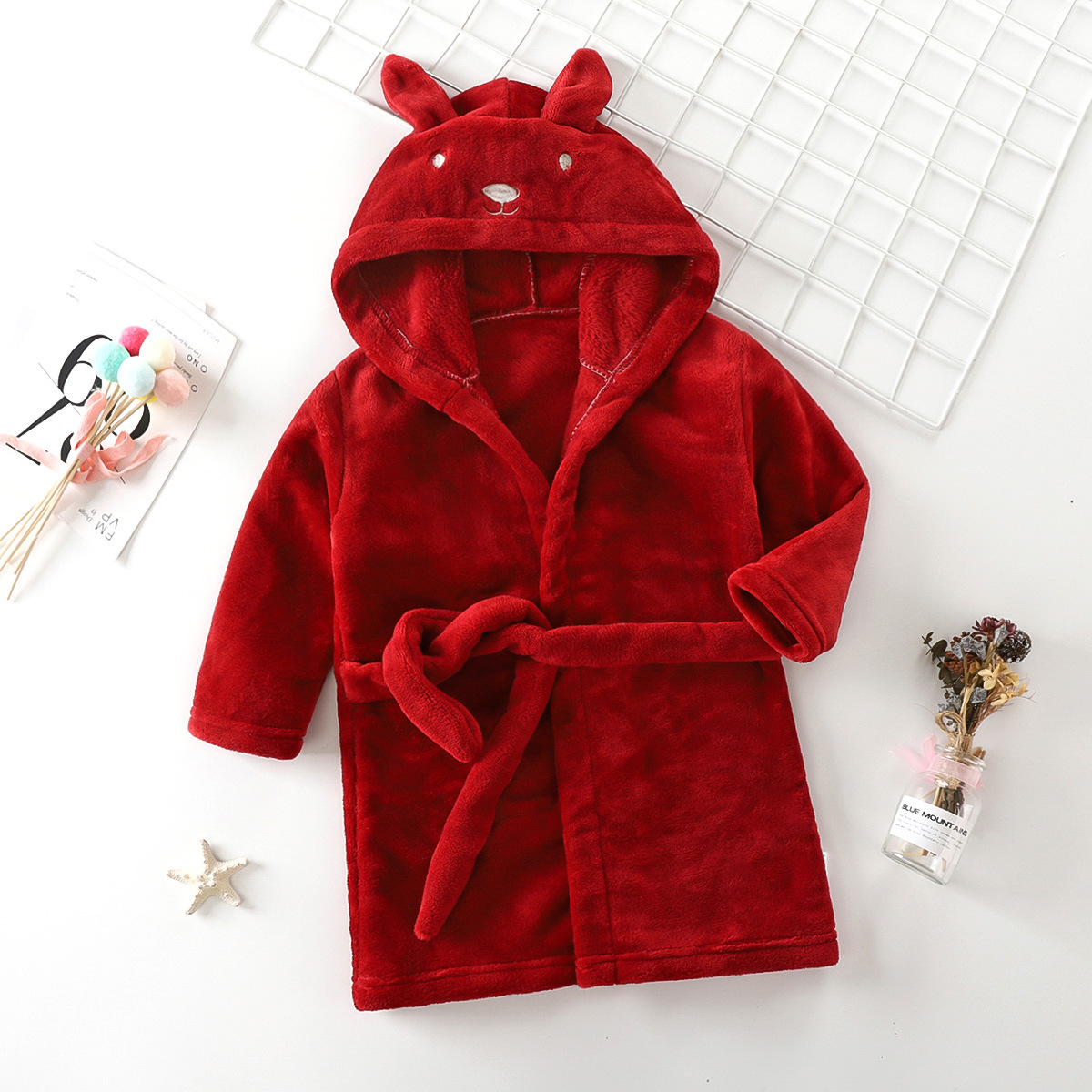 Foreign trade shopee Amazon cross-border European and American children's nightgown flannel padded coral fleece pajamas autumn and winter bathrobe