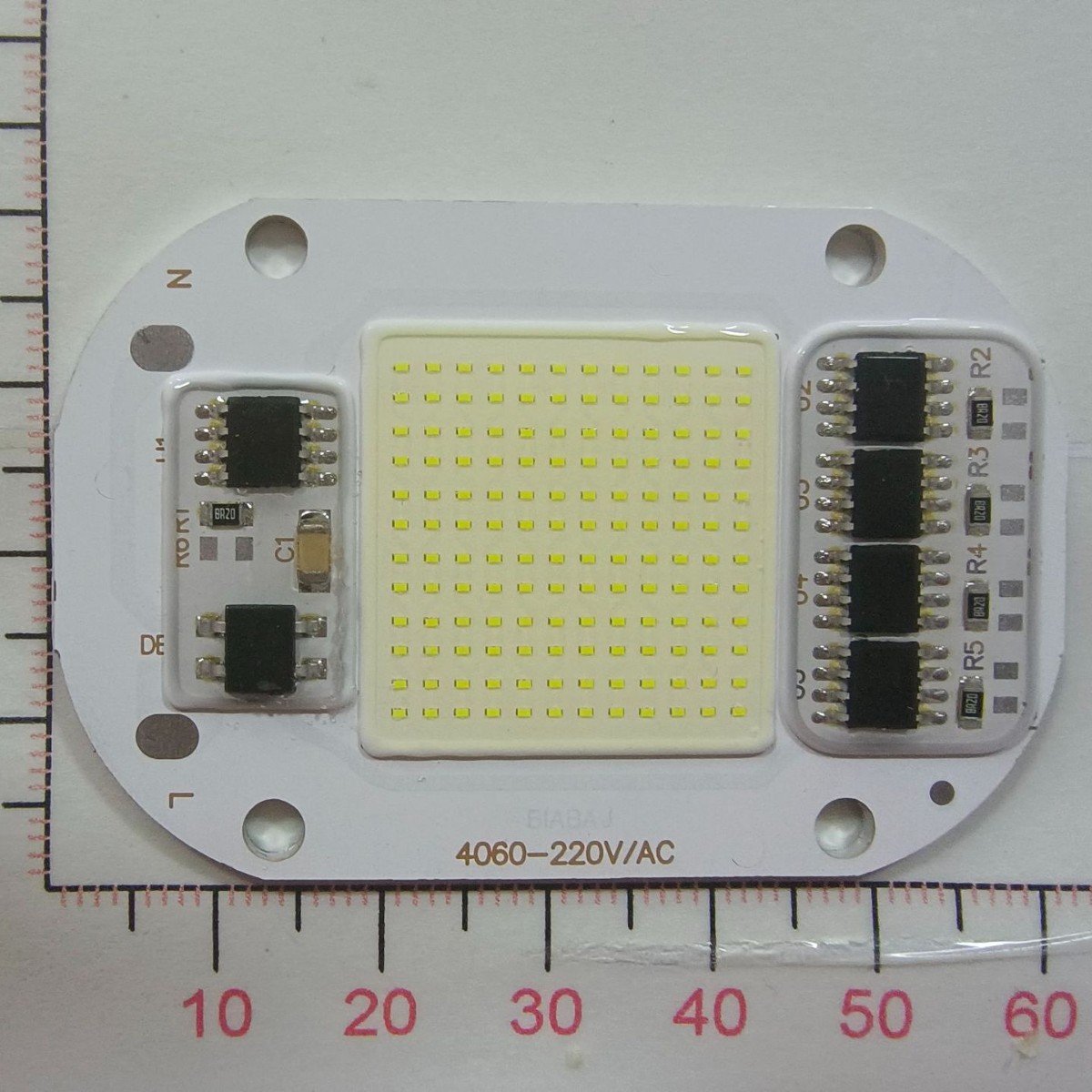 220V linear integrated COB light source flip 50W size 4060 aluminum substrate 1.4