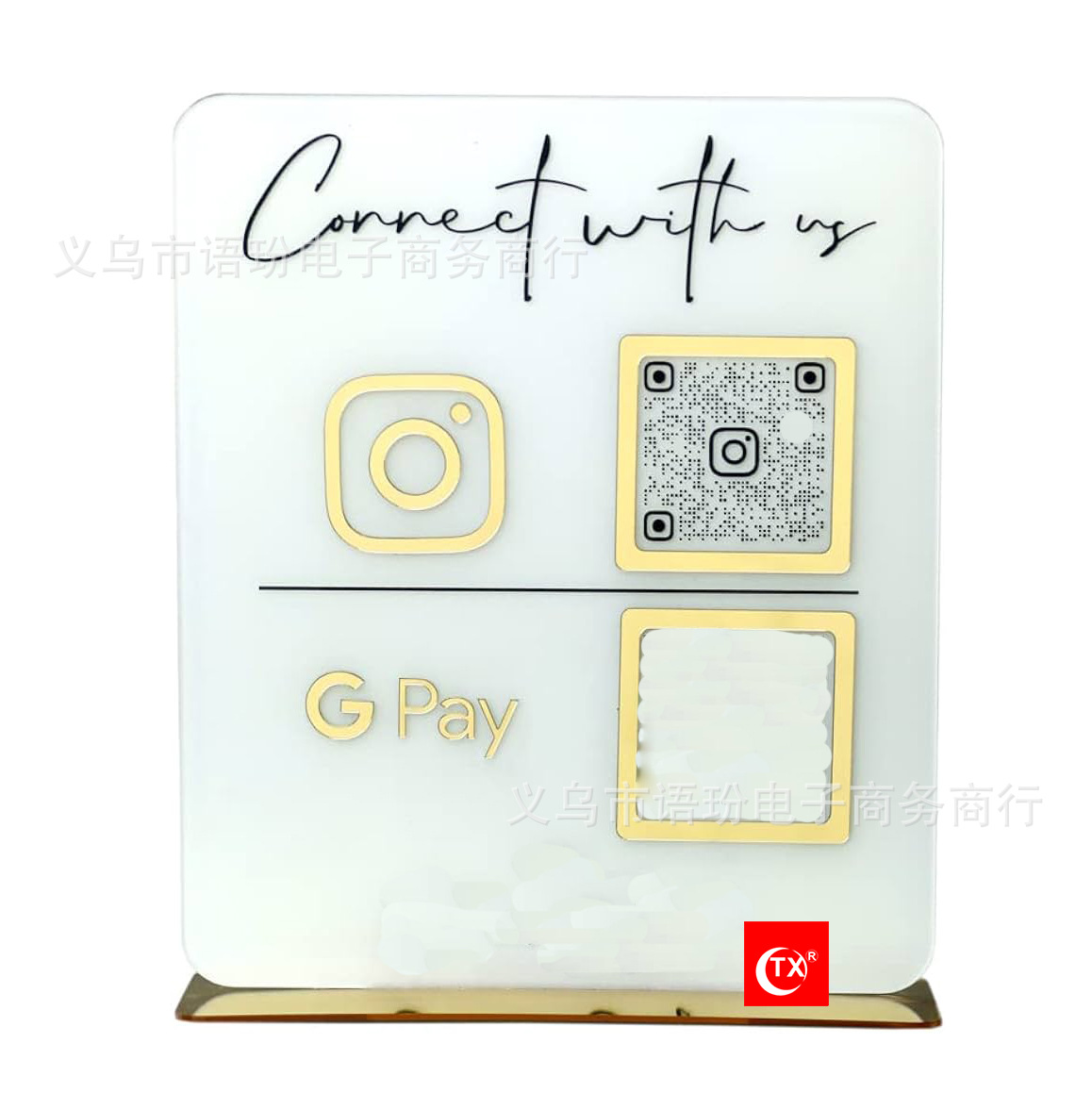TX Export Hot Selling DIY Personalized Qr Code Logo Business Cashier Payment Social Media Display Table Card