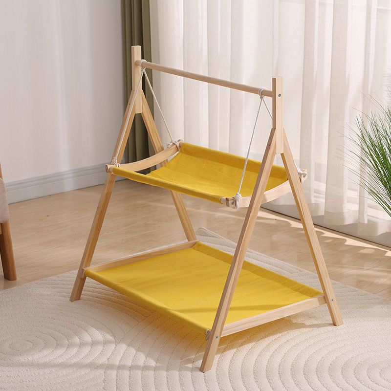 Solid Wood Hanging Pet Rocker Cat Cradle Cat Double-Layer Hammock Swing Four-Season Universal Cat Stand Ld