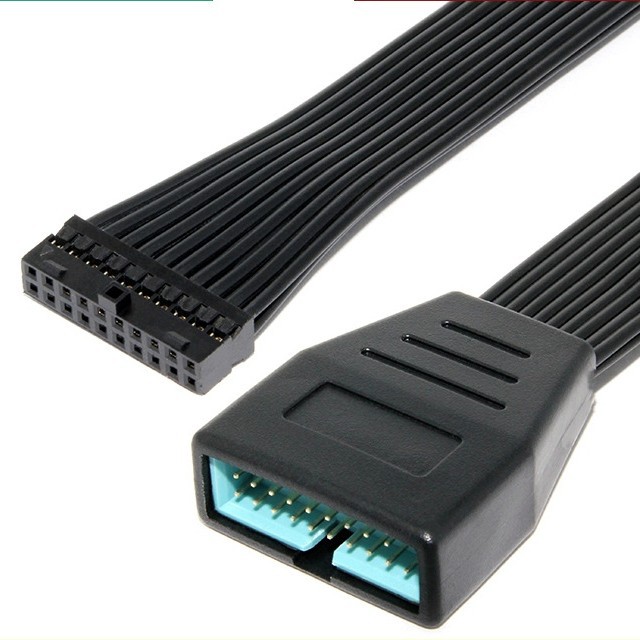 USB3.0 extension cable to solve the problem that the motherboard is blocked by the graphics card 19pin flexible cable 15cm black flat cable