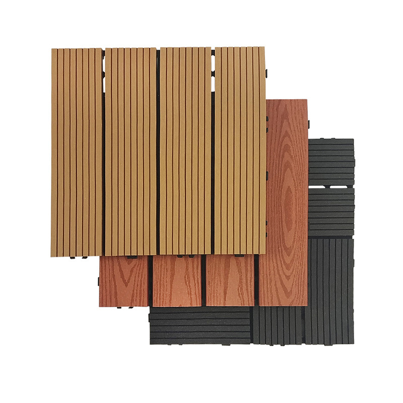 Plastic Wood Flooring Outdoor Balcony Flooring Courtyard Terrace Renovation Self-Laying Splicing DIY Anti-Corrosion Plastic Flooring