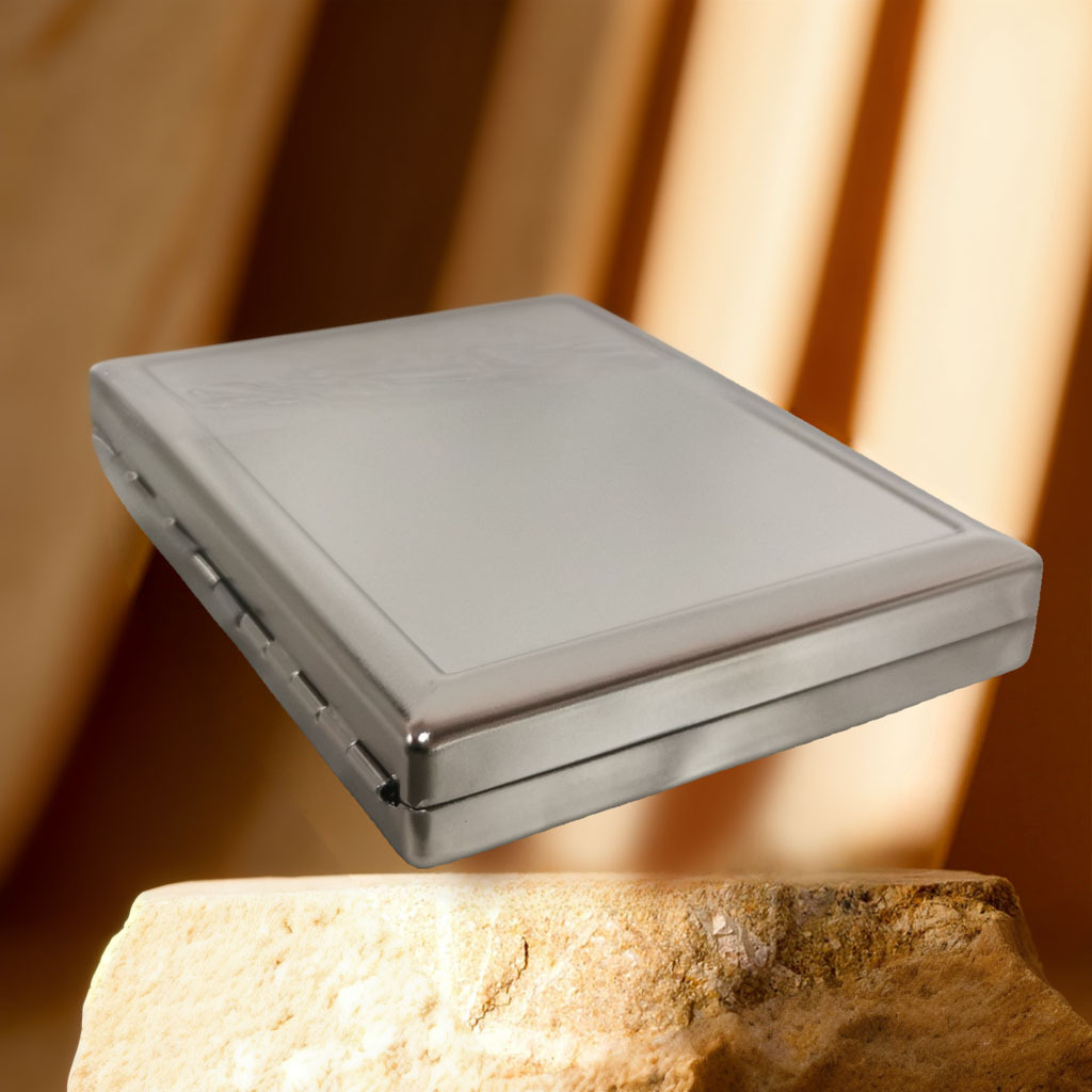 Men's Creative Metal Cigarette Case 16 or 20 Pack Concave Matte Double Metal Clip Portable Iron Cigarette Case Flip