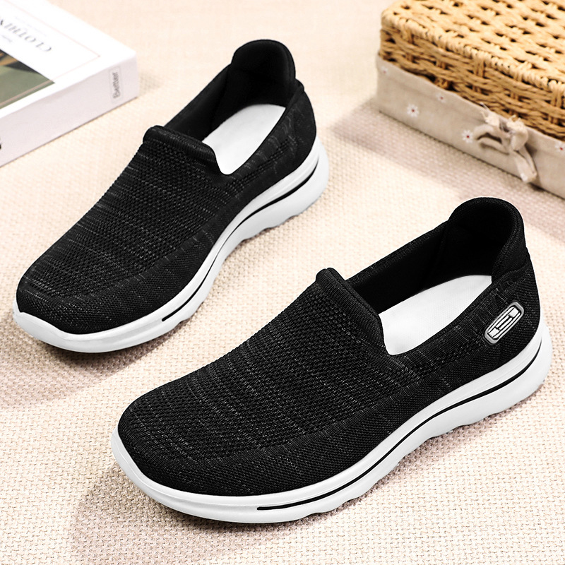 Men's Shoes 2025 Autumn New Style Fly-Knit Mesh Comfortable Casual Shoes Factory Direct Sale Soft Sole Breathable Walking Shoes