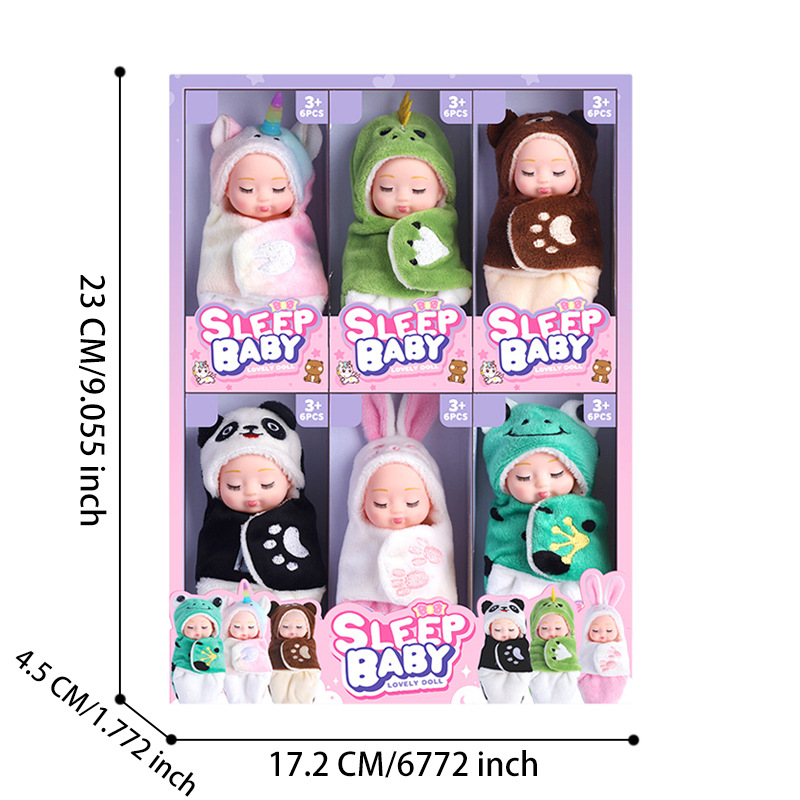 Cross-border rebirth sleeping bag doll simulation cute mini sleeping doll girl princess children's toys wholesale