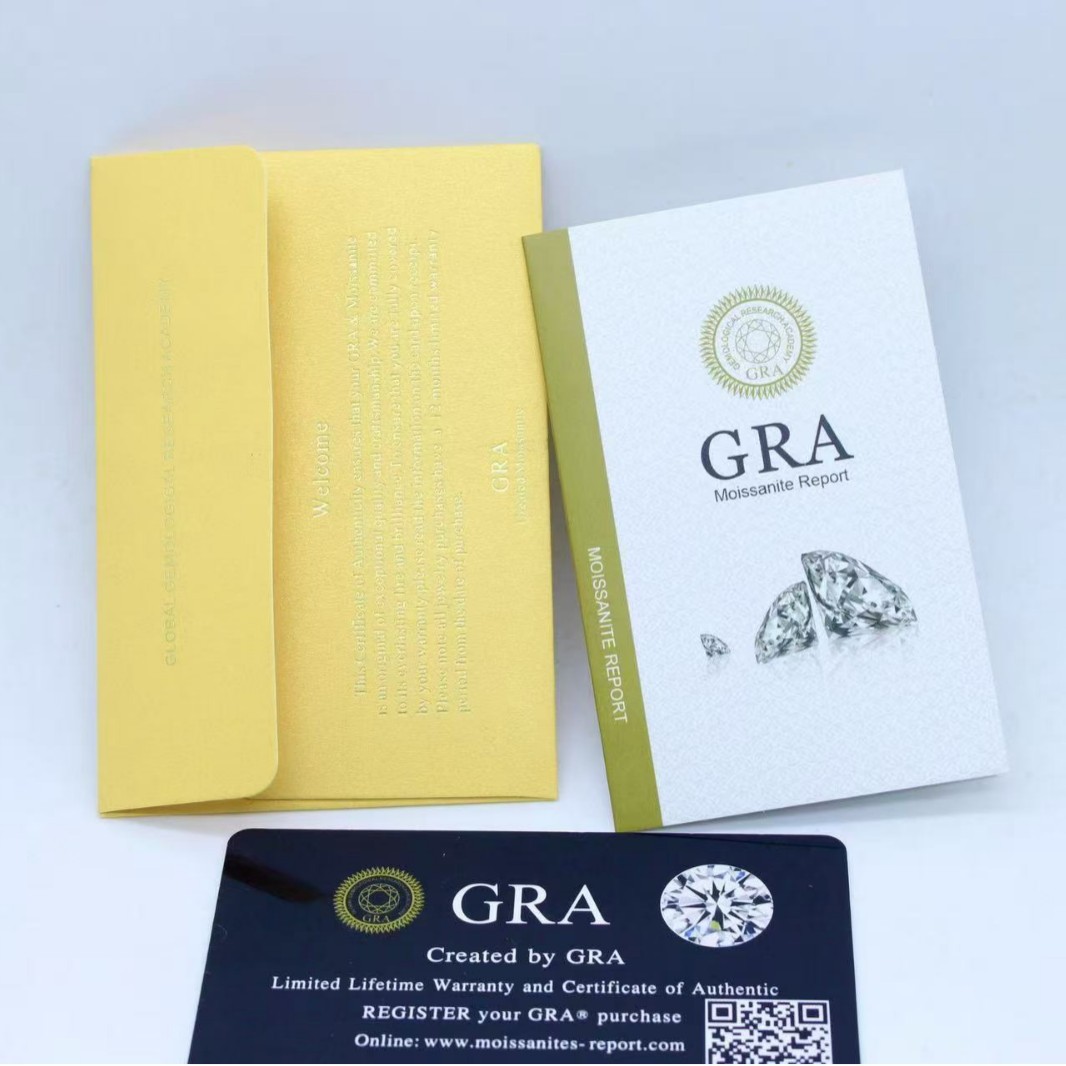 Gra Moissanite Certificate Wholesale Multi-Size Specifications Colorful Irregular Shape Certificate with Unique Code and Black Card