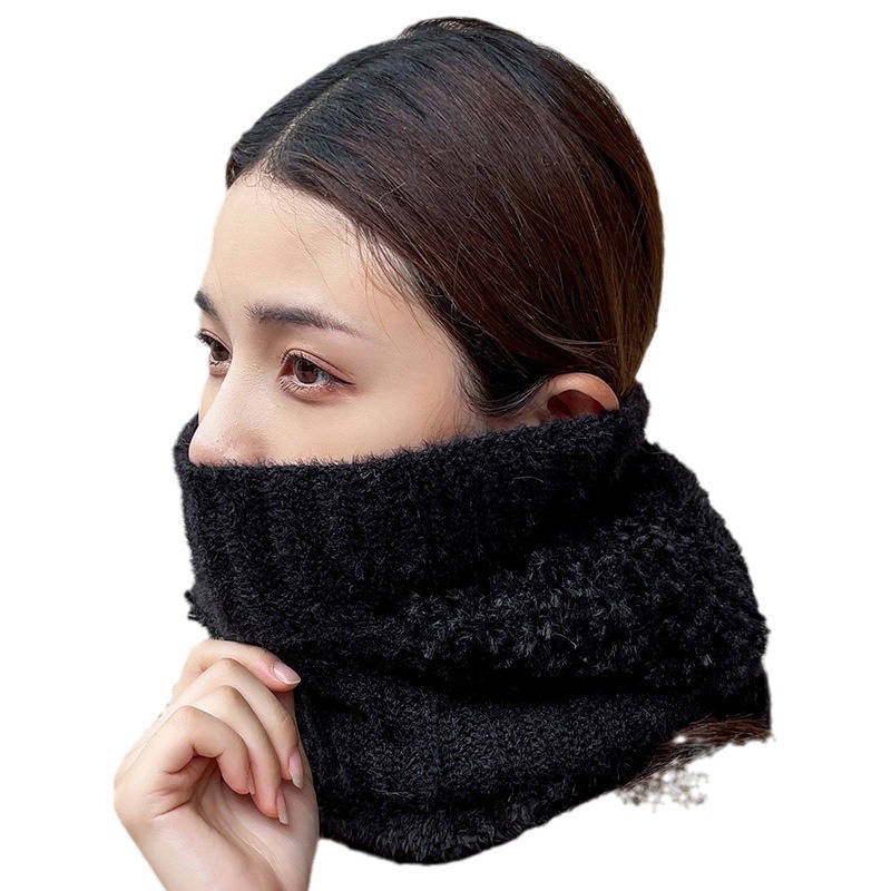 Knitted Hat Factory Cross-Border Amazon Thickened Velvet Hat Scarf Mask One-Piece Hat Winter Warm Hat for Women