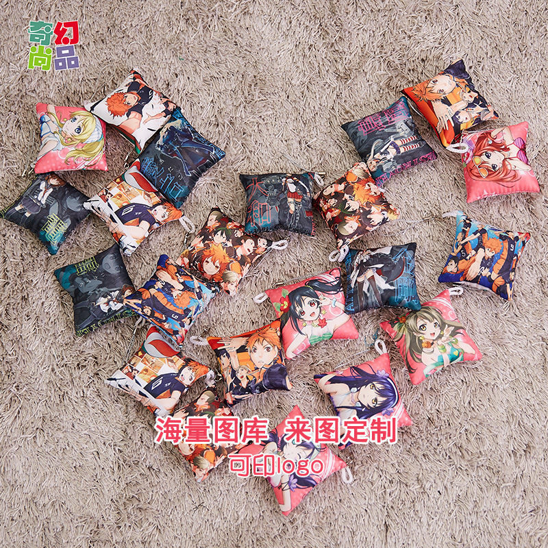 Mobile phone pendant animation peripheral creative cute cartoon fabric crafts mobile phone pendant small pendant to figure printing