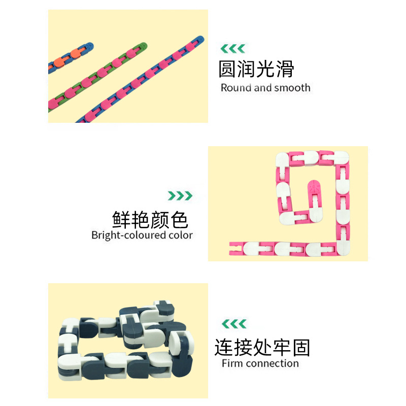 Cross-Border Products 24-Section Bicycle Track Chain Wackytracks Fluid Bracelet Bone Festival Vent Toy