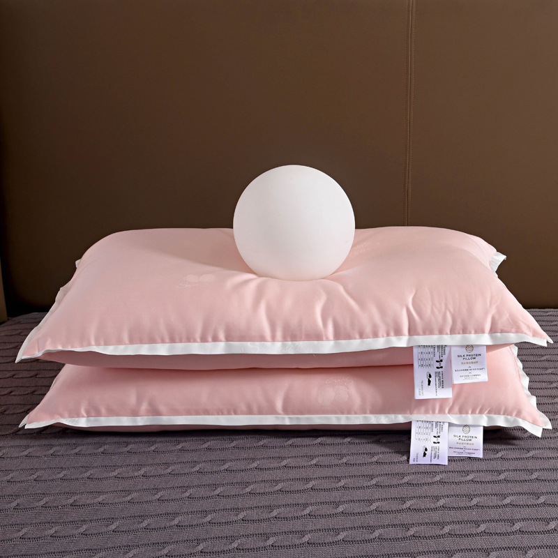 Silk Protein Pillow Super Soft Neck Protection Low Pillow Home Sleep Aid Pillow Core Single Thin Pillow